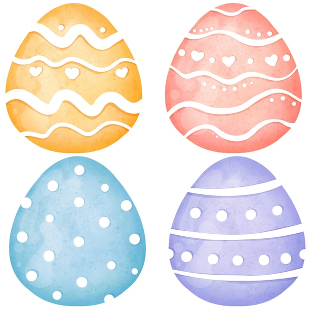 Aquarell-Illustration mit Ostereiern