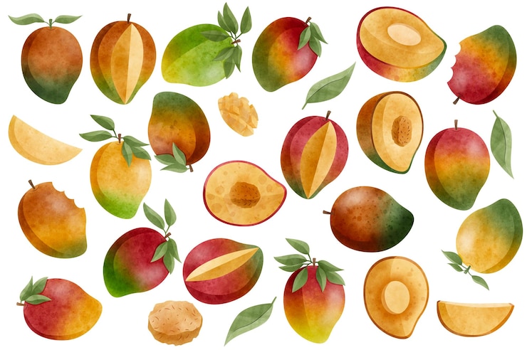 PSD aquarell-mango-sammlung