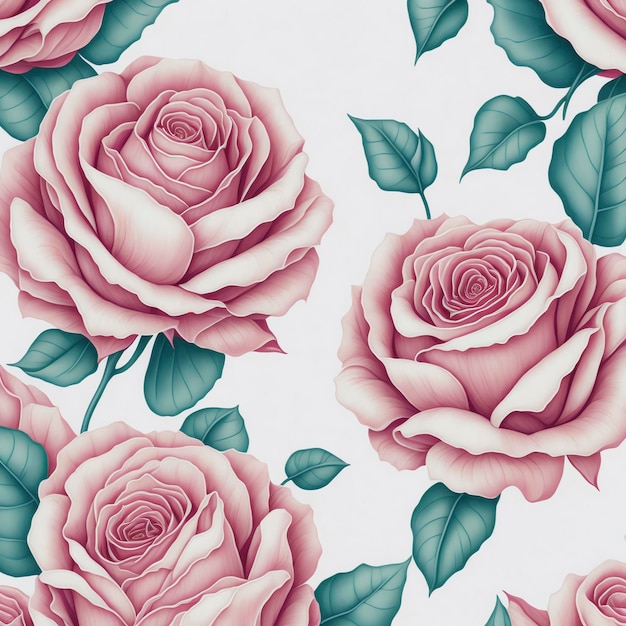 PSD aquarell rosa rosen auf weißem hintergrund aigenerated.