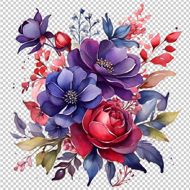 Aquarellblumen-bouquet-design für hochzeitskarten