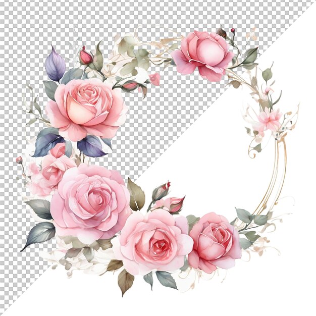 PSD aquarellblumenarrangements mit blumen