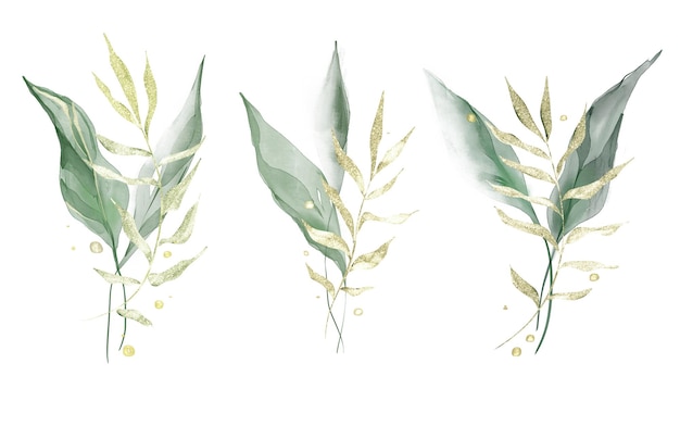 Aquarellblumenelemente
