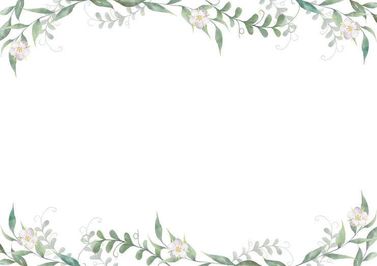PSD aquarellblumenrahmen auf weißem hintergrund