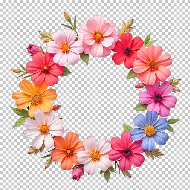Aquarellblumenrahmen mit Blumenillustration auf durchsichtigem Hintergrund