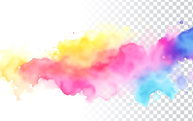 PSD aquarelle arc-en-ciel peinture à la main texture isolée arrière-plan transparent pinceau aquarelle