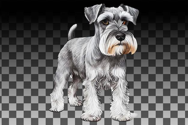 PSD aquarelle de chien schnauzer