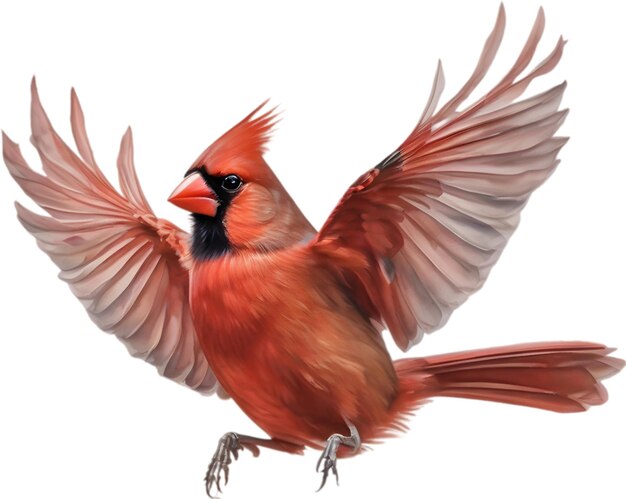 PSD aquarelle d'un clipart d'oiseau cardinal du nord