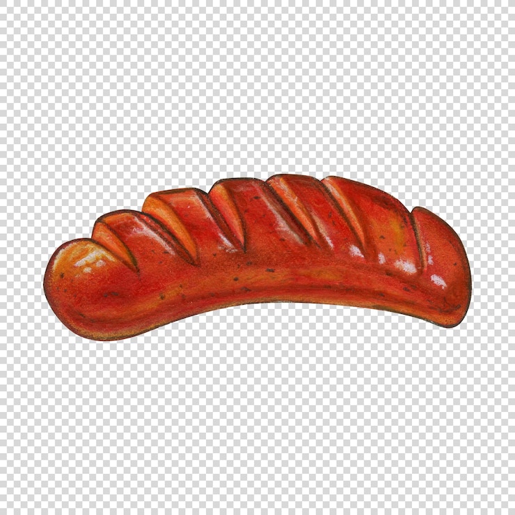 PSD aquarelle dessinée à la main nourriture grillée réaliste