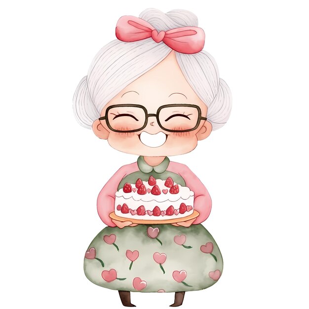 L'aquarelle Du Gâteau De Grand-mère Est Une Illustration Clipart