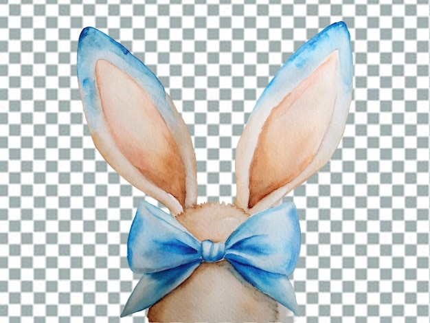 PSD aquarelle des oreilles de lapin de pâques en png