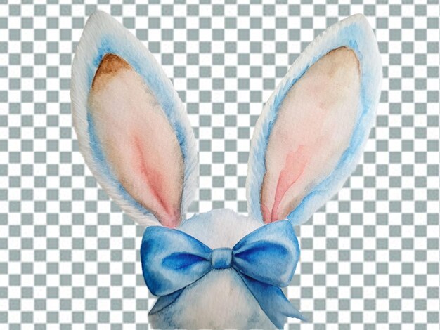 PSD aquarelle des oreilles de lapin de pâques en png