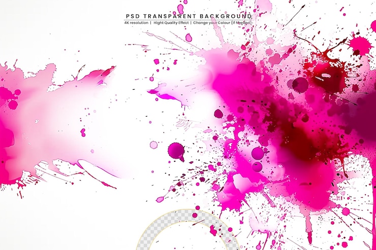 PSD aquarelle peinte à la main aquarelle abstraite sur fond transparent