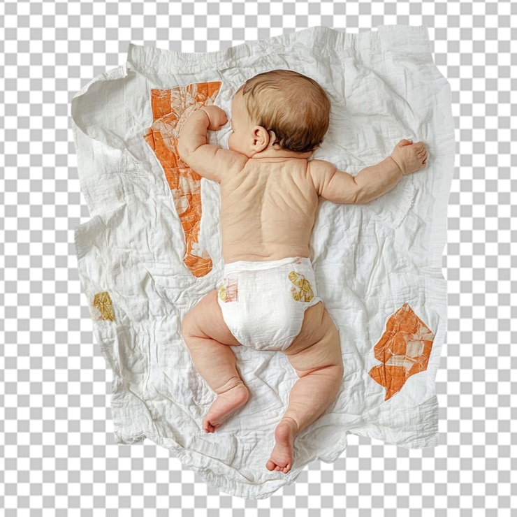 PSD aquarelle réalité de bébé isolée sur un fond transparent