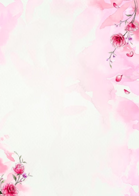 Aquarelle Rosen und Blüten Blumenentwurf für Einladungen