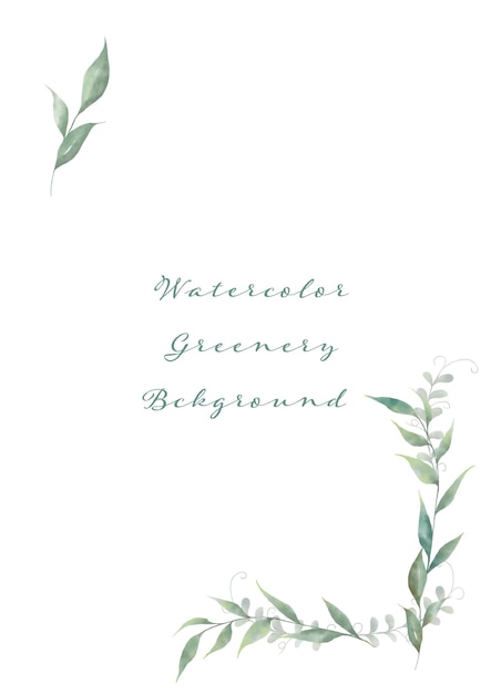 Aquarellgrün lässt Dekoration mit weißem Hintergrund