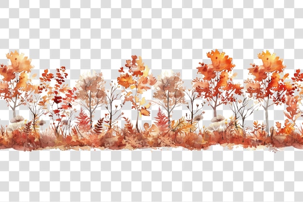 Aquarellillustration des PNG-Herbstwaldes