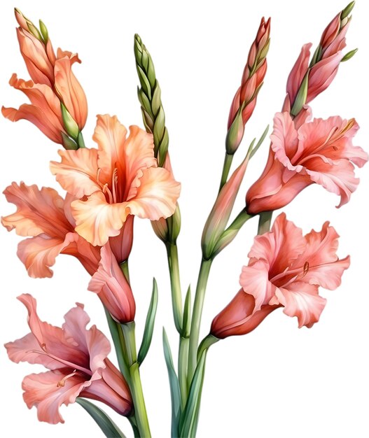 PSD aquarellmalerei einer gladiolusblume