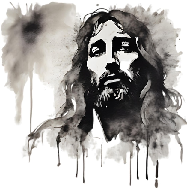 PSD aquarellmalerei von jesus christus im impressionistischen stil