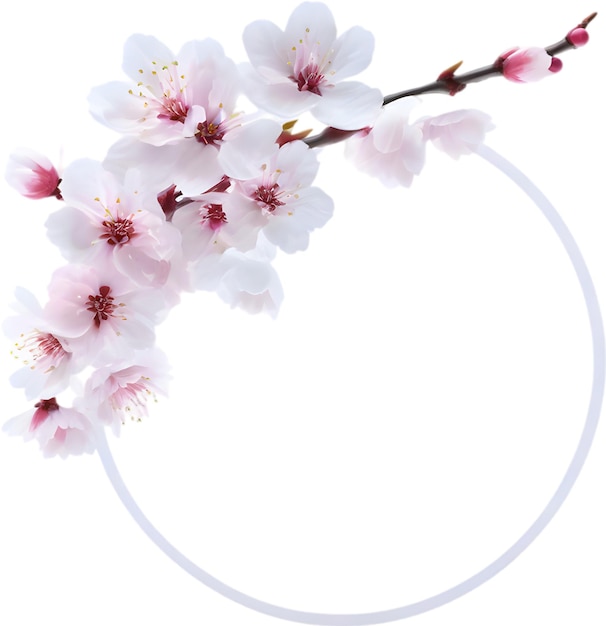PSD aquarellmalerei von kirschblüten blumenrahmen