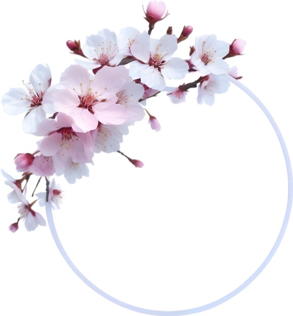 PSD aquarellmalerei von kirschblüten blumenrahmen