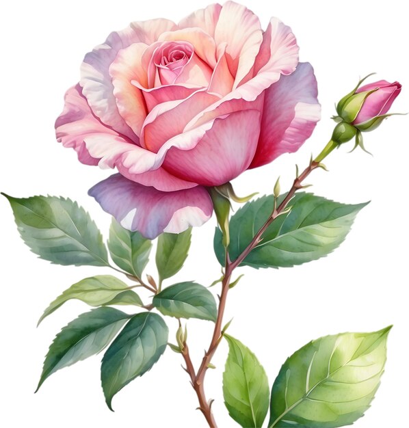 PSD aquarellmalerei von rose