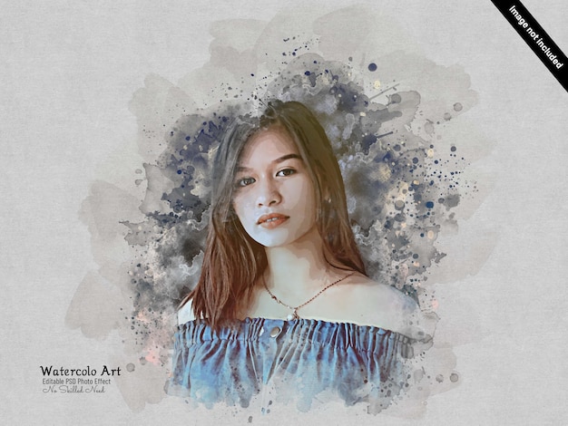 Aquarello Liquid Artistry Photo Effect Mockup Template