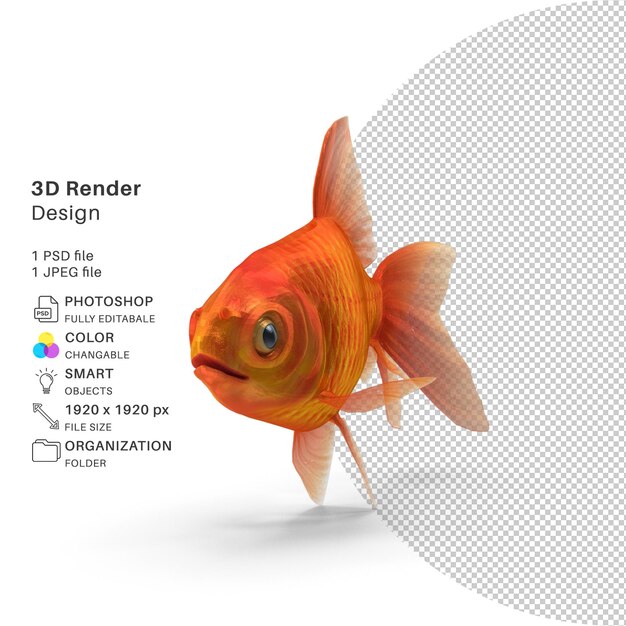 Aquarium-Behälter-Goldfisch-3D-gerendertes Modell
