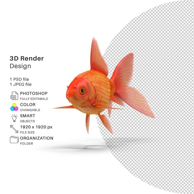 Aquarium-Behälter-Goldfisch-3D-gerendertes Modell