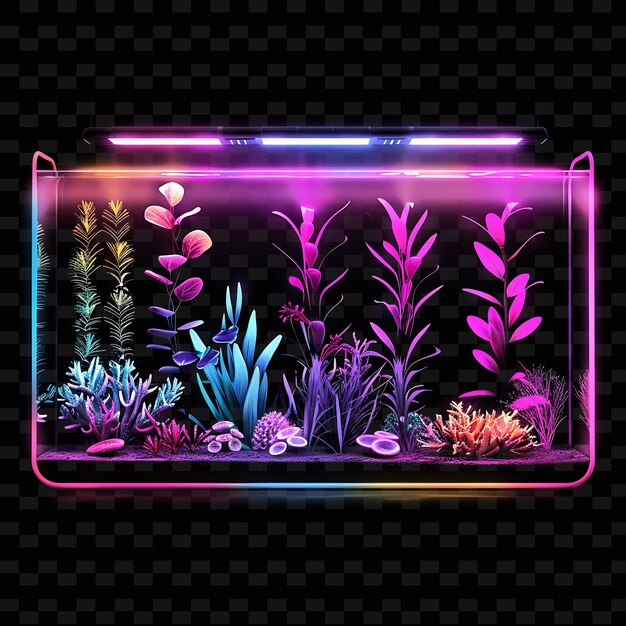 PSD un aquarium coloré avec le mot lumière dessus