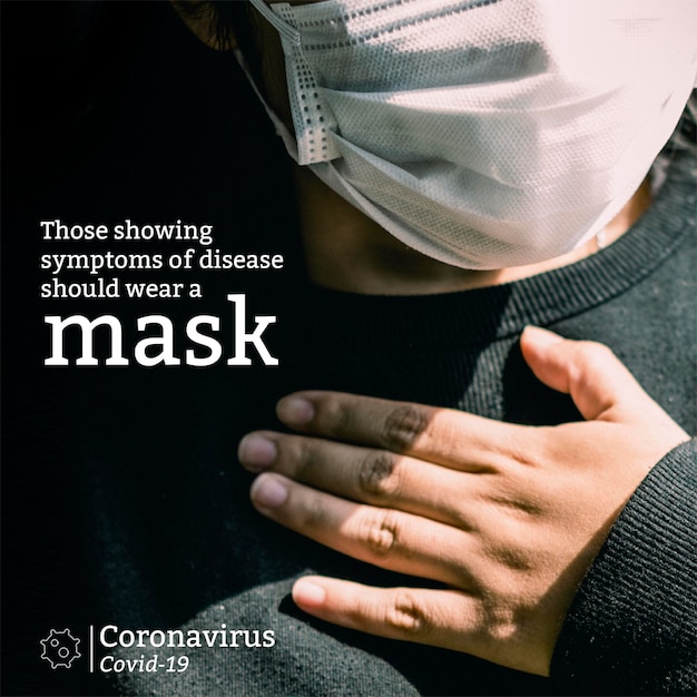 PSD aqueles que apresentam sintomas de doença devem usar uma máscara durante a simulação do modelo social de surto de coronavírus