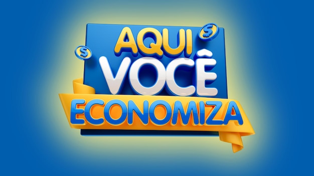 Aqui você economiza bagde 3d