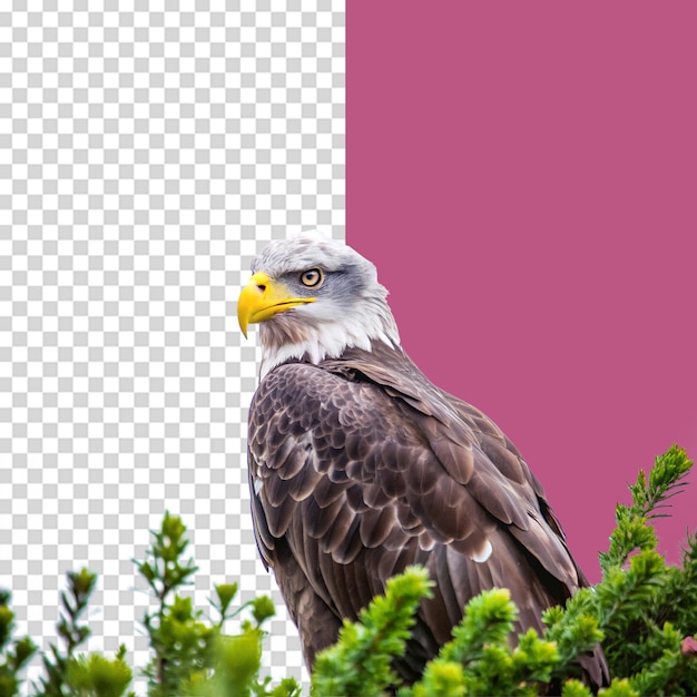 Aquila isolata su uno sfondo trasparente