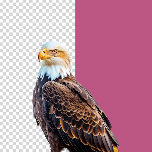 Aquila isolata su uno sfondo trasparente