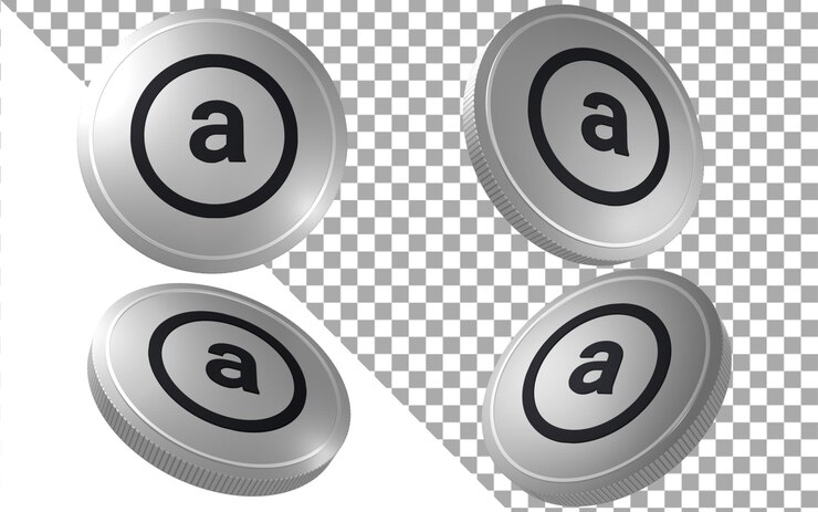 PSD ar arweave 3d render ilustração ícone do logotipo de criptomoeda de token de moeda