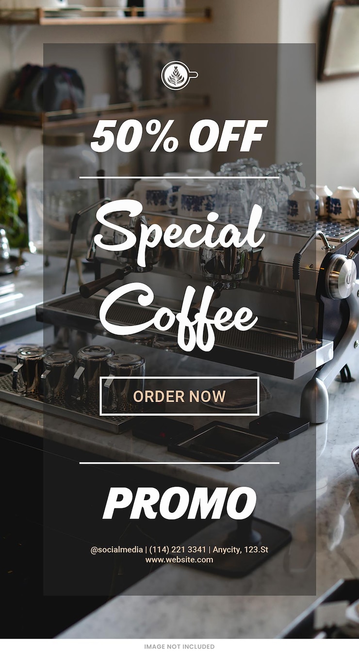 PSD arabica coffee instagram stories modèle psd design thème des médias sociaux modèle de mise en page de café