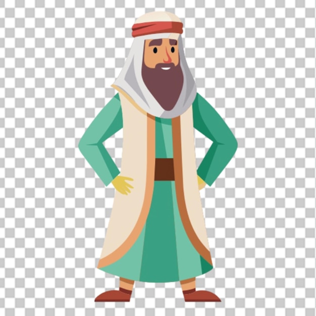 PSD arabischer mann mit einer seitwärts stehenden kandora