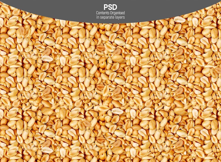 PSD arachidi arrostite e salate isolate su uno sfondo trasparente