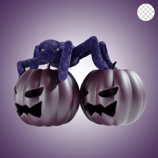 PSD araignée halloween sur le thème violet