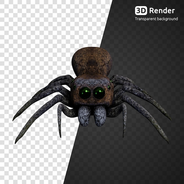 PSD araña 3d render aislado