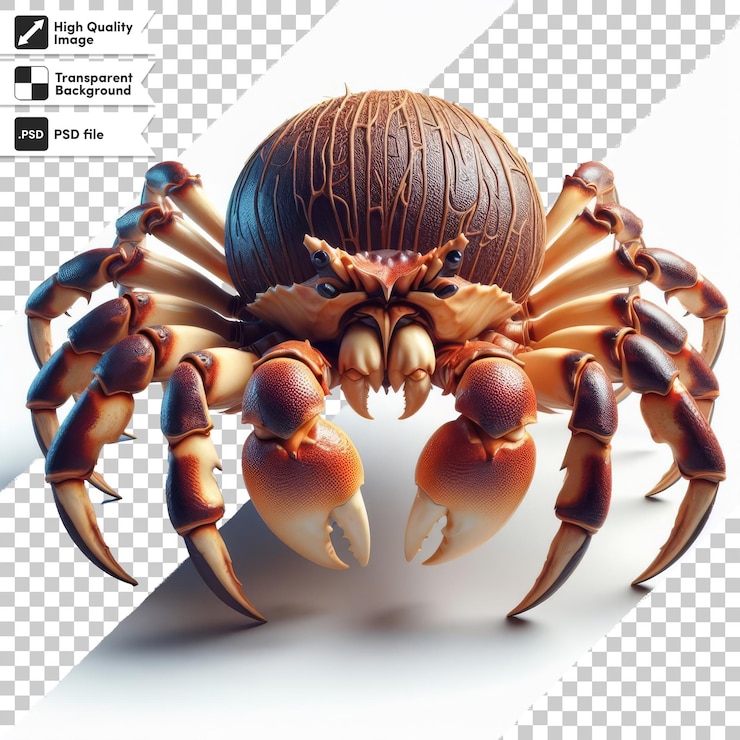 PSD una araña con una imagen de un cangrejo en la espalda
