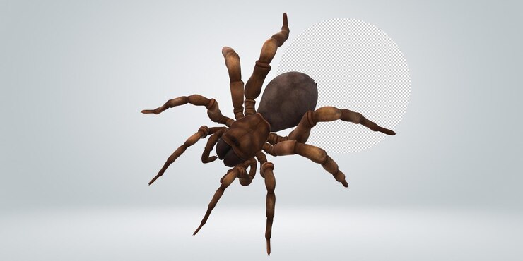 PSD araña de la puerta trampa aislada en un fondo transparente