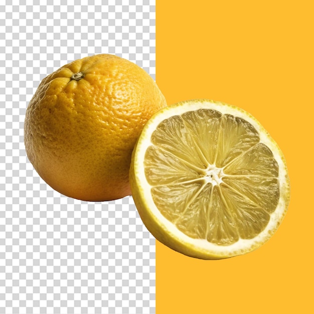 Arancione con arancione a fette isolato su sfondo trasparente