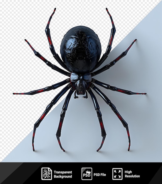 PSD aranha viúva negra isolada aranha venenosa perigosa em um fundo isolado png