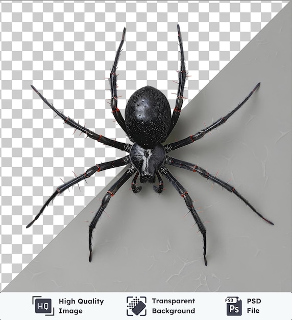 Aranha viúva preta isolada aranha venenosa perigosa em um fundo isolado