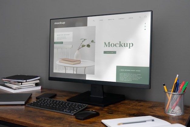 Arbeitstisch mit externem Monitorgerät