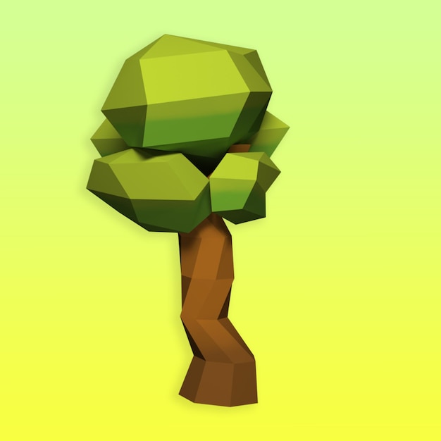 PSD Árbol 3d árbol lowpoly