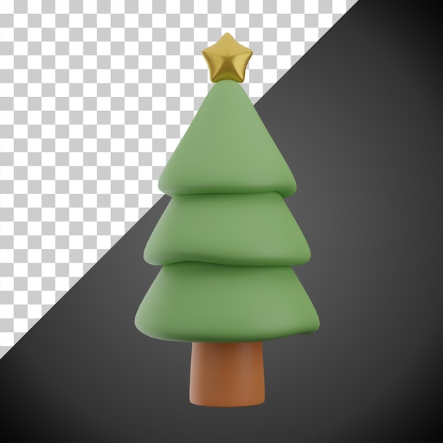 árbol, 3d, render, ilustración, icono