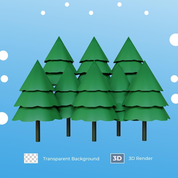 Árbol de abeto de renderizado 3D