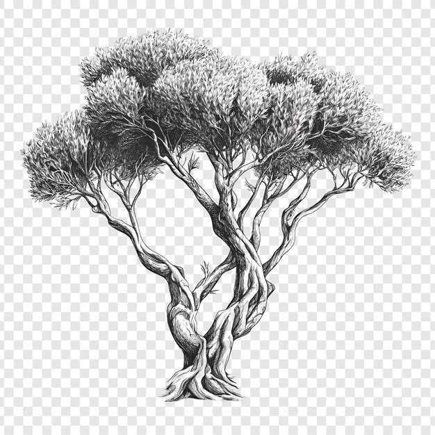 árbol aislado en transparente
