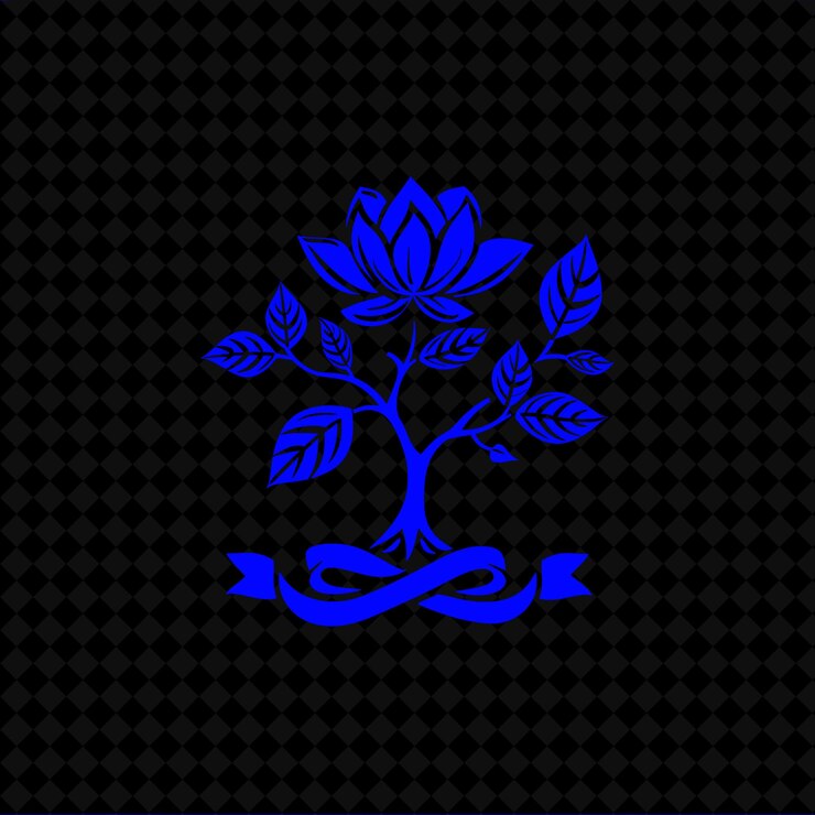 PSD un árbol azul con la palabra azul en él